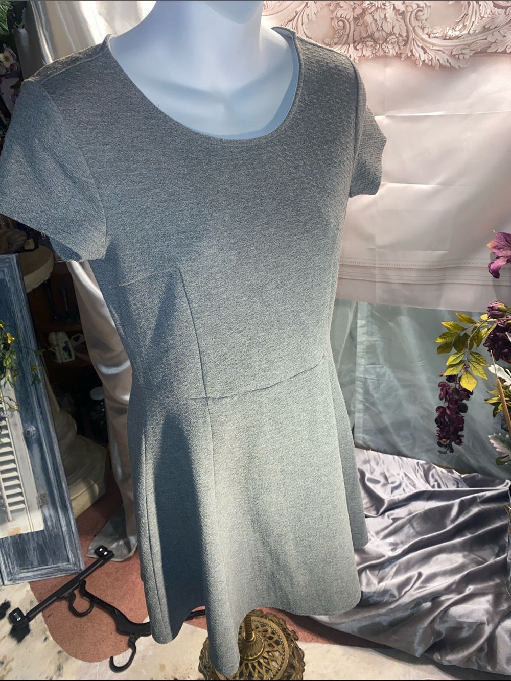 Divided gray mini dress